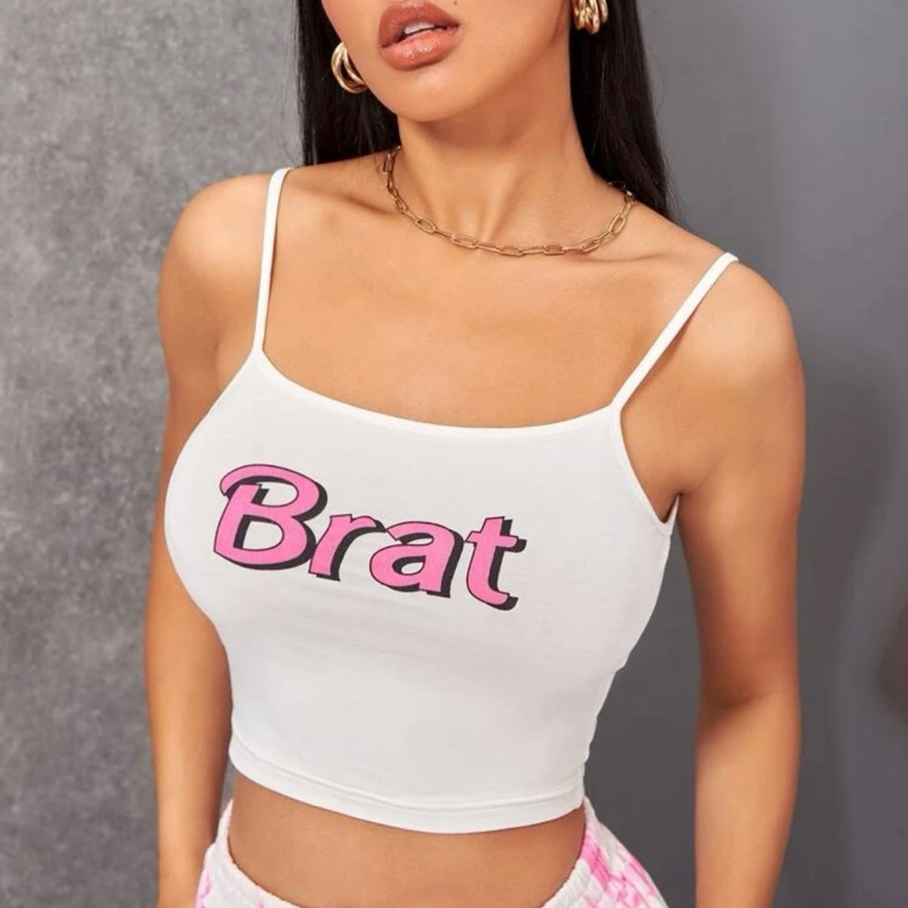 SHEIN Letter Graphic Crop Cami Top